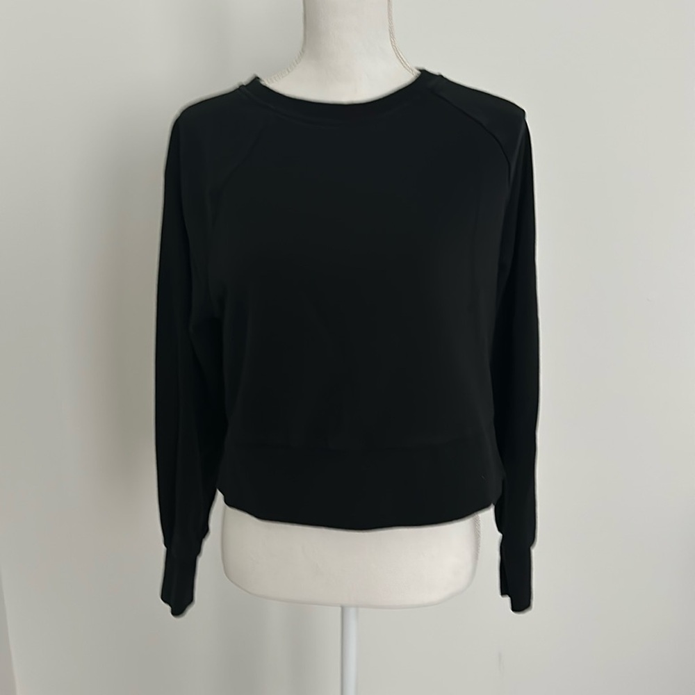 Black Basic Crop Sweatshirt